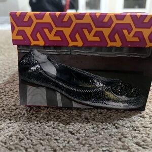 Tory Burch Silver Reva Flats